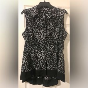 Ladies Animal Print Sleeveless Blouse